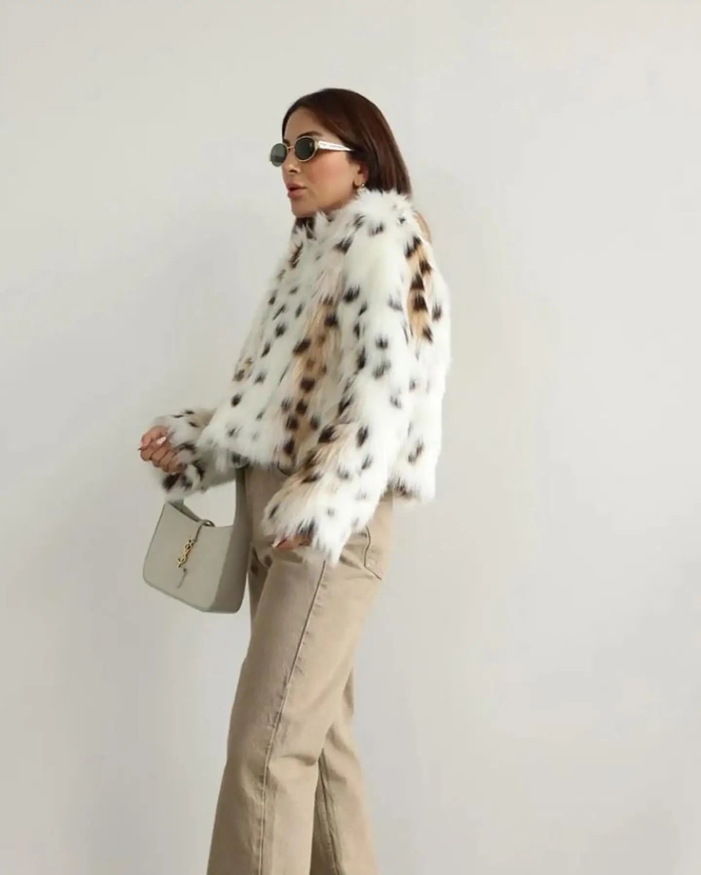 Manteau en fausse fourrure effet léopard