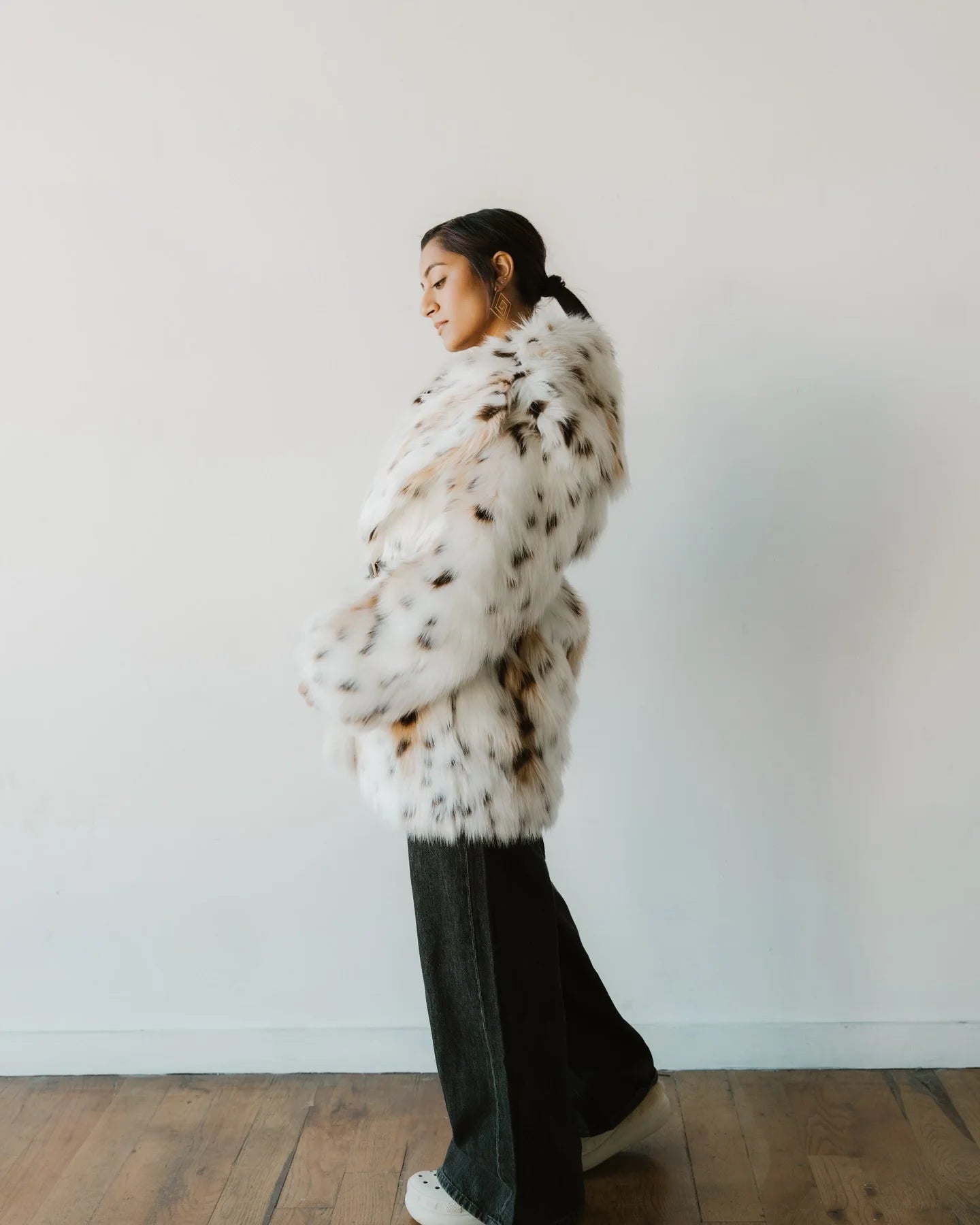 Manteau en fausse fourrure effet léopard