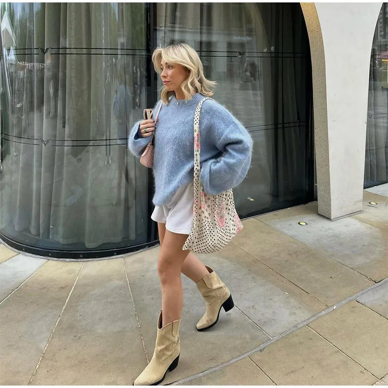 Pull en mohair col rond