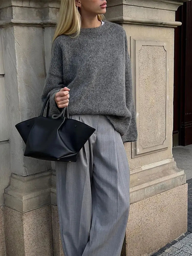 Pull en mohair col rond