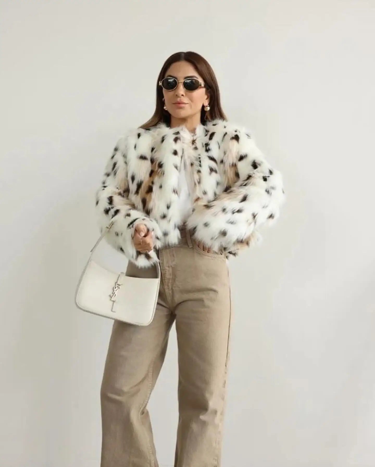 Manteau en fausse fourrure effet léopard