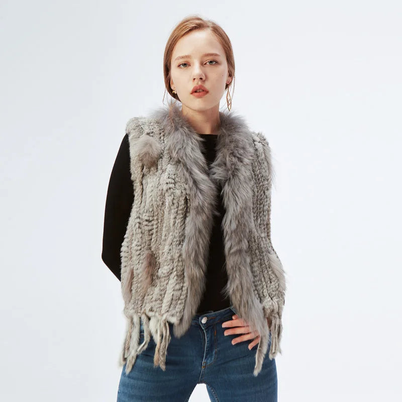 Gilet sans manche en fourrure