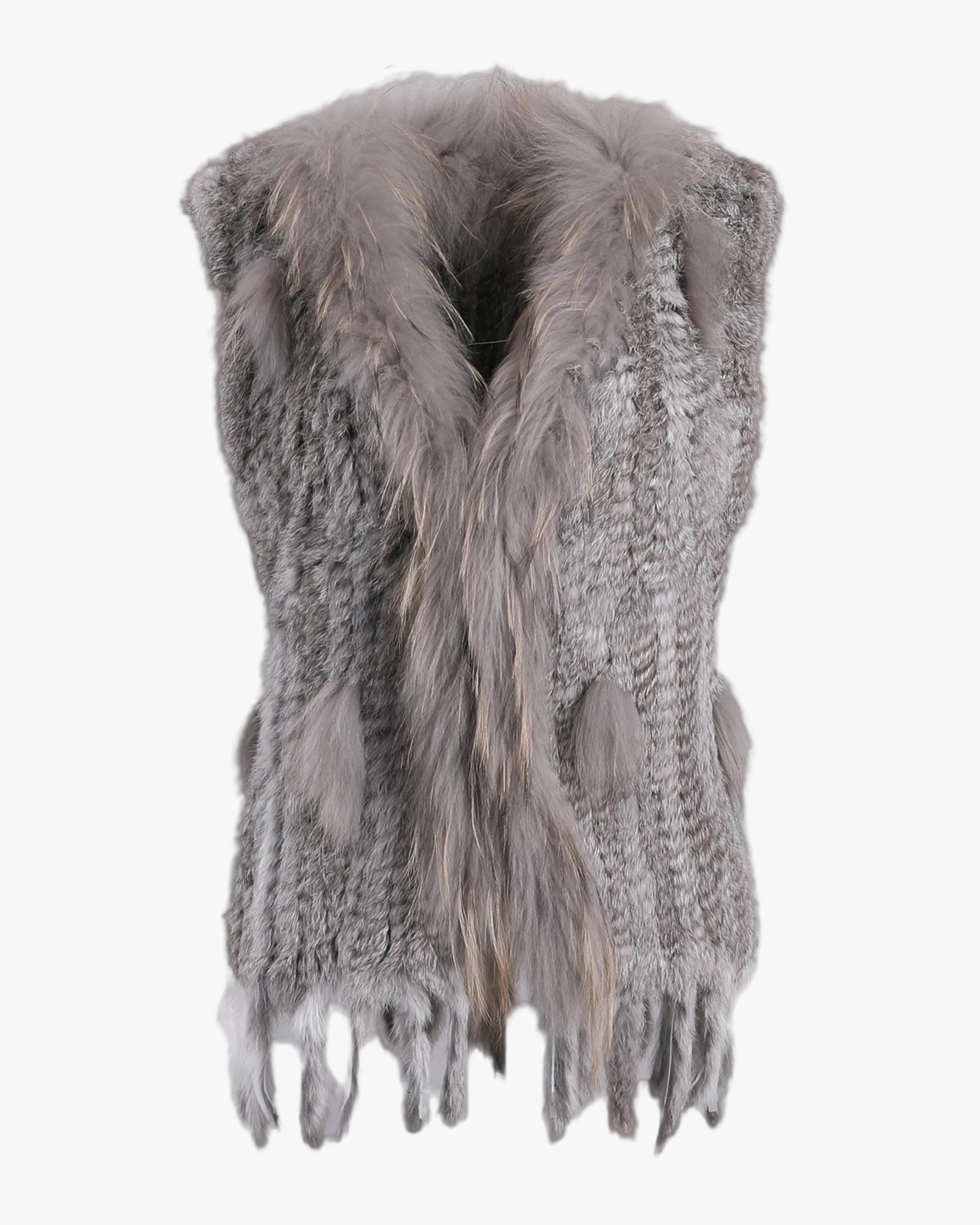 Gilet en fourrure 100% naturelle - Gris