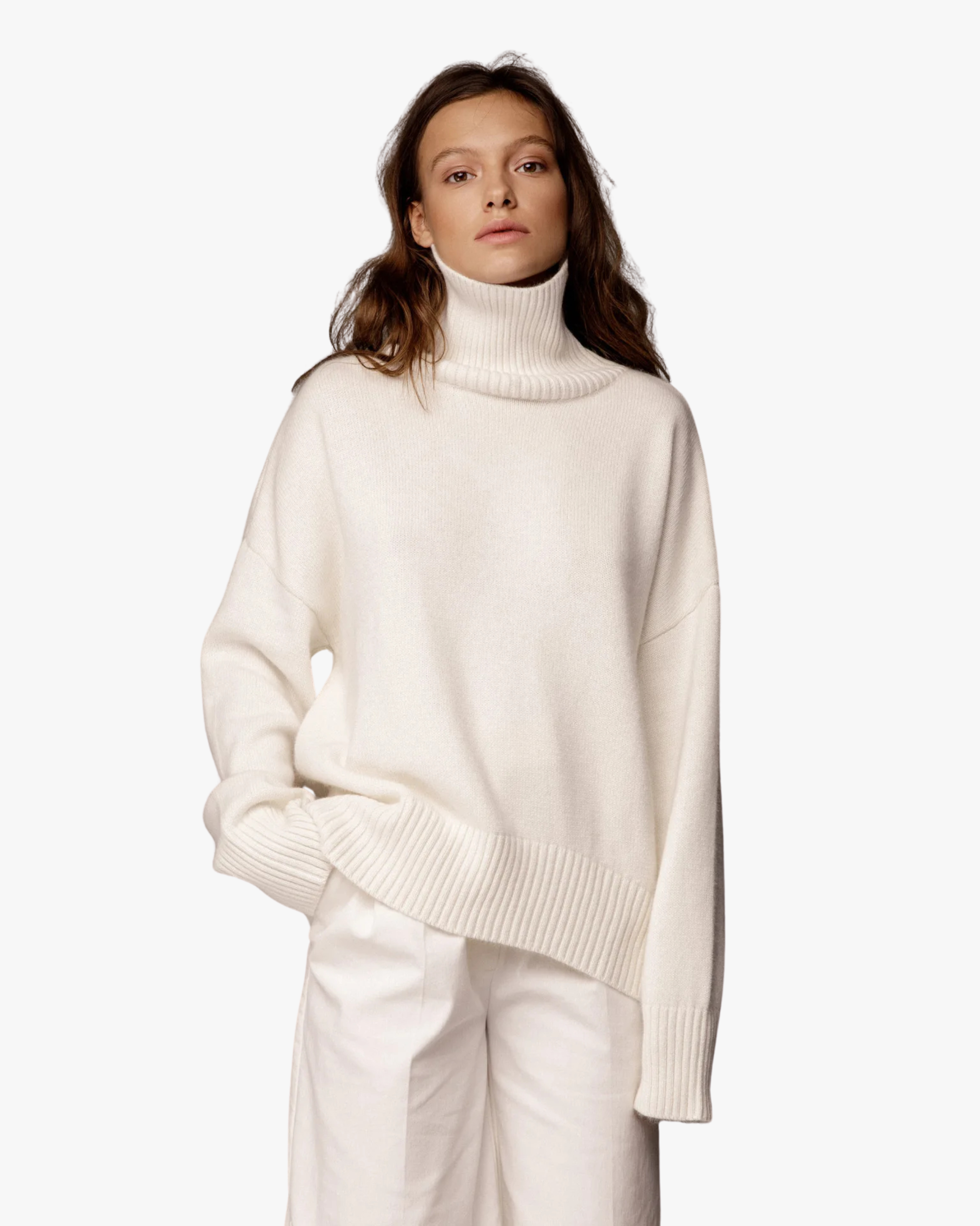 Pull col roulé épais - Blanc