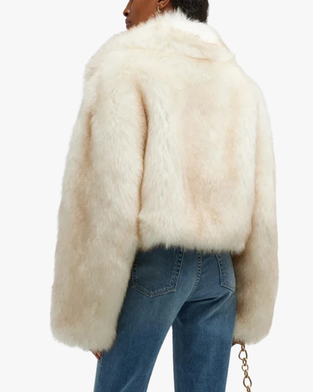 Veste épaisse en fausse fourrure de renard