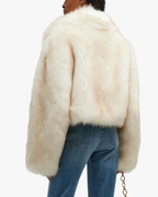 Veste épaisse en fausse fourrure de renard
