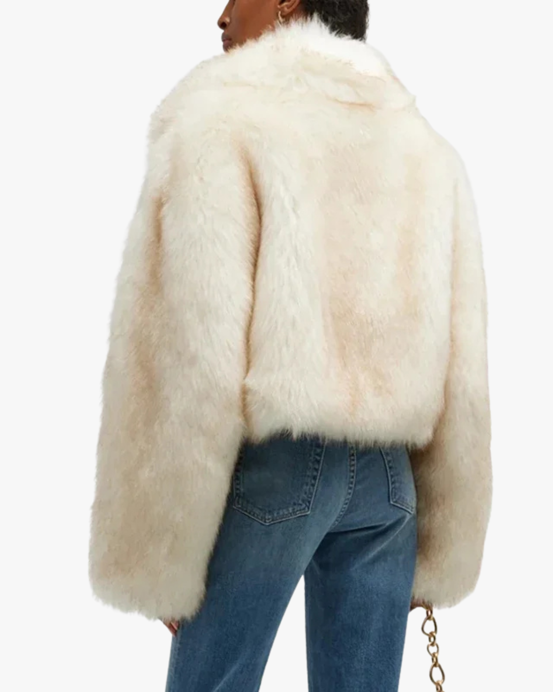 Veste épaisse en fausse fourrure de renard