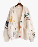 Cardigan tricoté à motifs