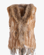 Gilet en fourrure 100% naturelle - Marron Clair