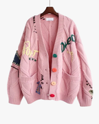 Cardigan tricoté à motifs