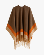 Poncho effet cachemire – Marron