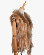 Gilet en fourrure 100% naturelle - Marron Clair