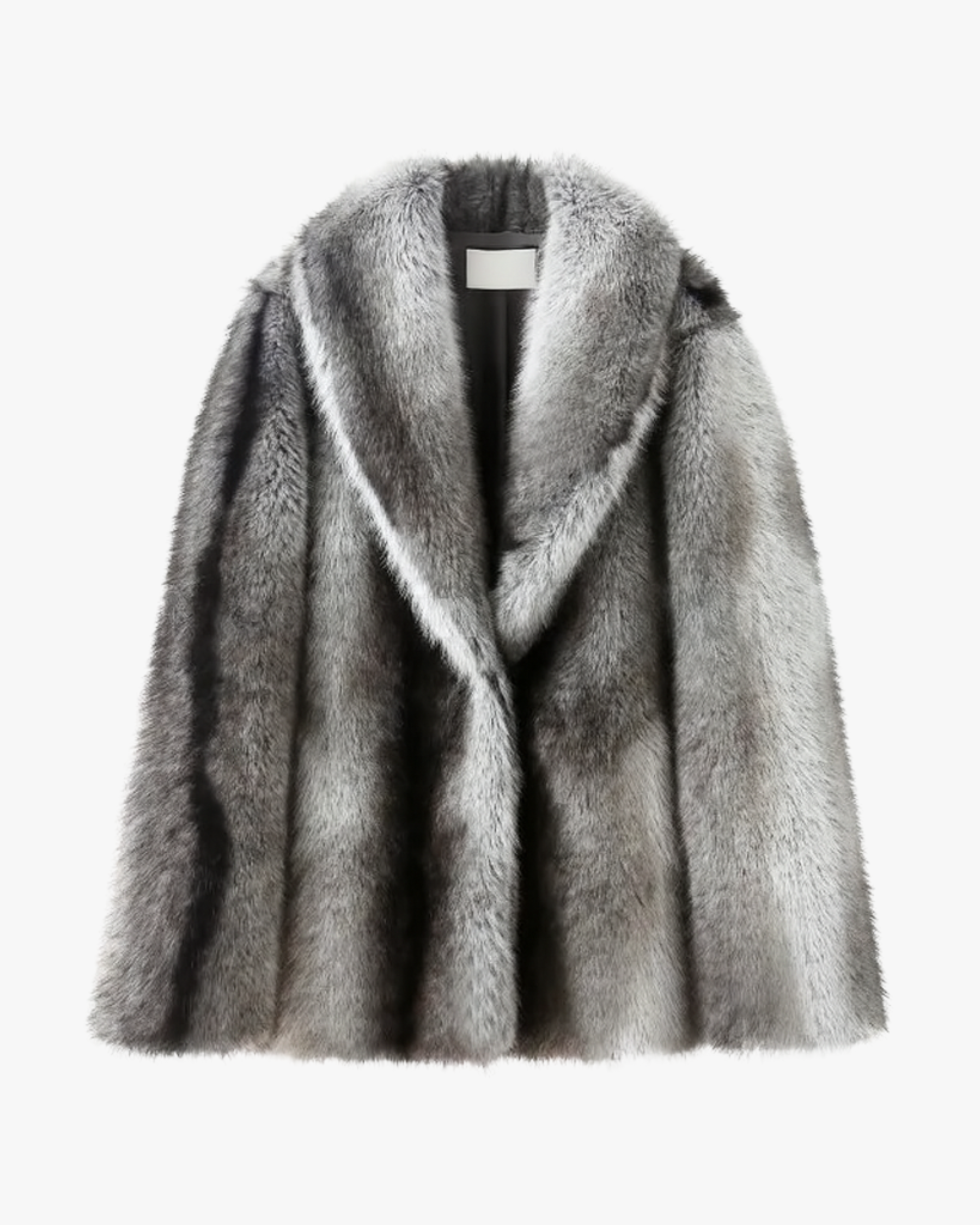 Manteau en fausse fourrure dégradée - gris