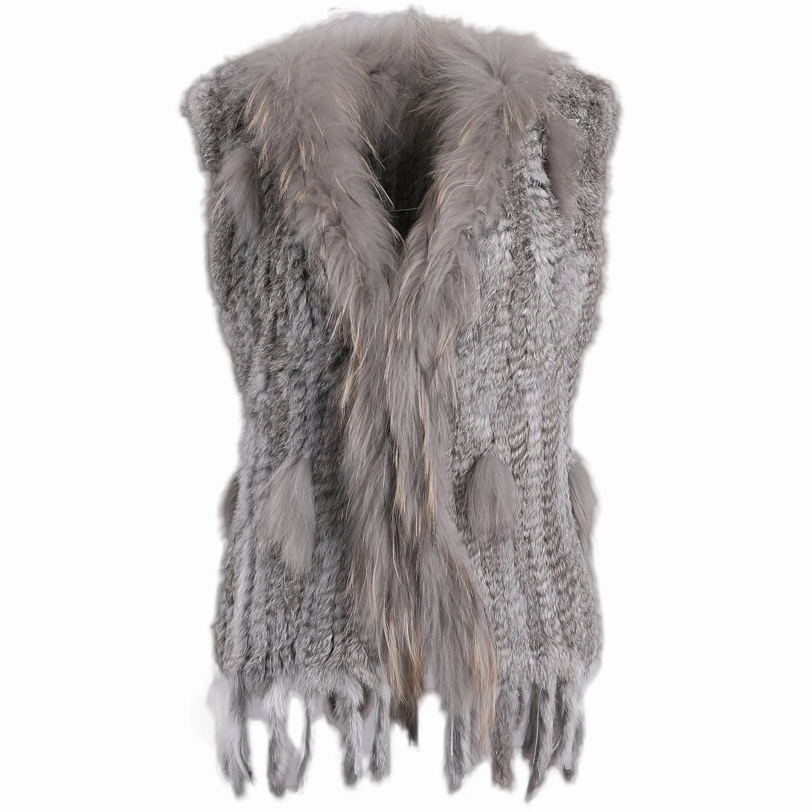 Gilet en fourrure naturelle gris